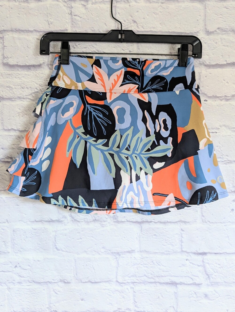Dona Jo Shakira Ruffle Skort 1 Small Petit Rose Tropical Floral Print Athletic